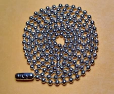 Nickel Plated Steel 2.4mm Ball Bead Stylish Military Dog Tag Chain USA Made