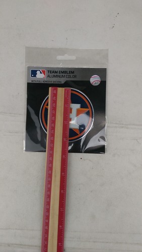 New 1 Chrome License Plate Frame & 1 Aluminum Decal Emblem MLB Houston Astros - Picture 5 of 7