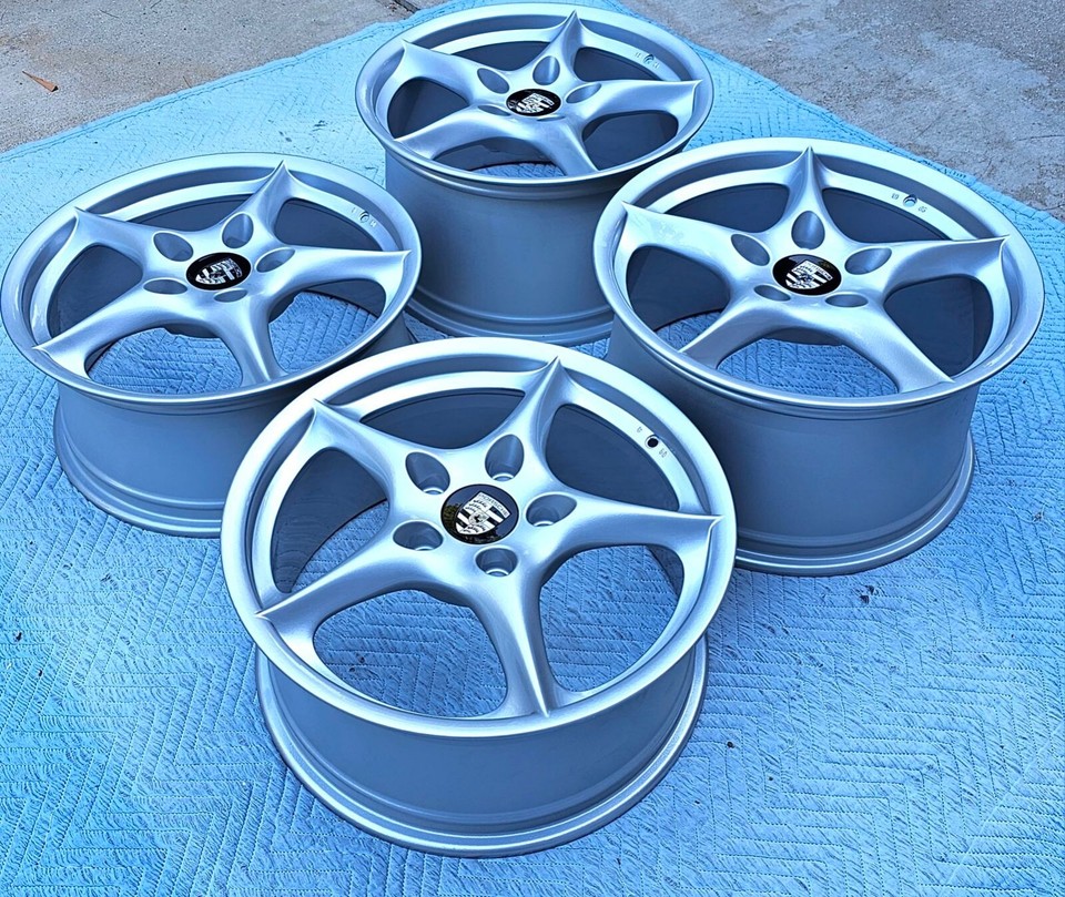 18 NEWLY POWDER COAT SILVER OEM FACTORY PORSCHE 911 993 996 CARRERAll ...