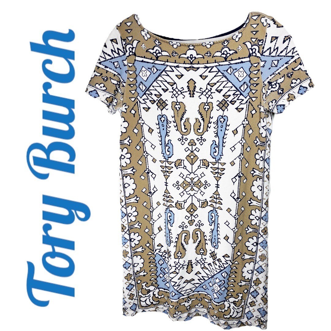 新品 TORY BURCH 刺繍 リネンドレス XS シルクフロント Tシャツドレス: レディース ドレス | Tory Burch JP