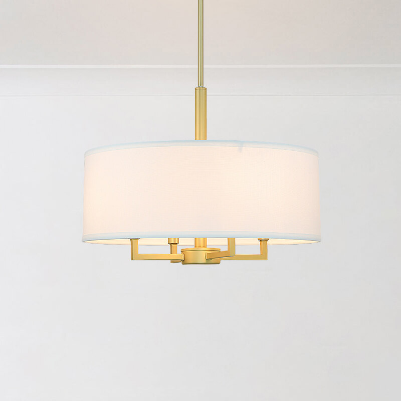 Modern Pendant Light Adjustable Chandelier Drum Ceiling Light Living Room