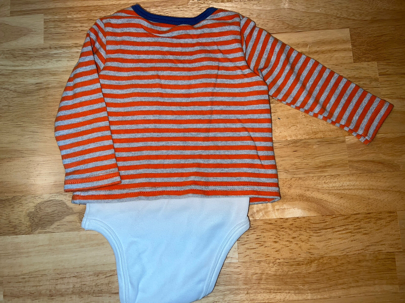 Kitestrings Baby Boy Orange Striped Fox Shirt One Piece Long Sleeve Top 69M eBay