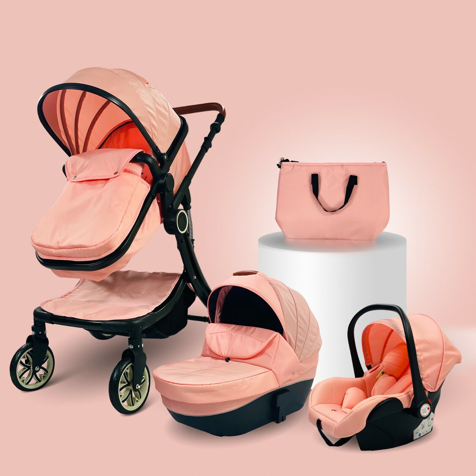 3 in 1 Baby stroller infant carseat bassinet carriage carriola light weight