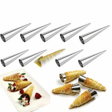 5/10x Stainless Steel Pastry Cream Horn Molds Set Conical Cone Mould Baking Tool
