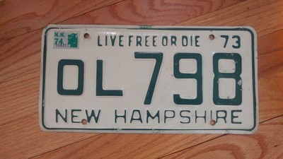 License Plate Tag Vintage New Hampshire Nh 1973 Usa Displays Well Ebay