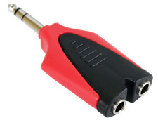 5 PACK Adapter 1/4'' 6.3mm Stereo Plug to Dual 1/4'' 6.3mm Stereo Jack