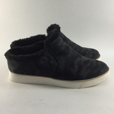 Dr Scholls if only mule womens clogs slip on shoes faux fur black