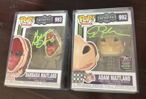 Geena Davis Alec Baldwin Dual Signed Funko Pop Beetlejuice Barbara ADAM Maitland