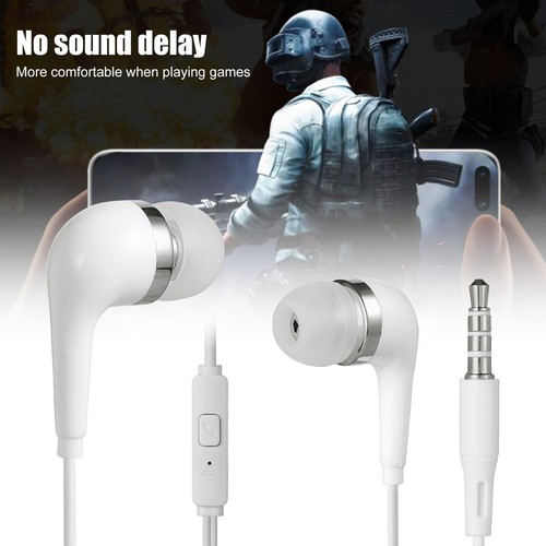 Handsfree 3.5mm Wired Headphones Earphones With Mic For Samsung iphone PC Earbud - Picture 10 of 12
