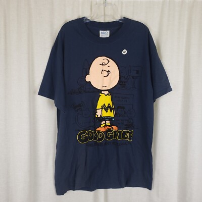 Vintage Peanuts Charlie Brown Good Grief M&O Knits T-Shirt Tee