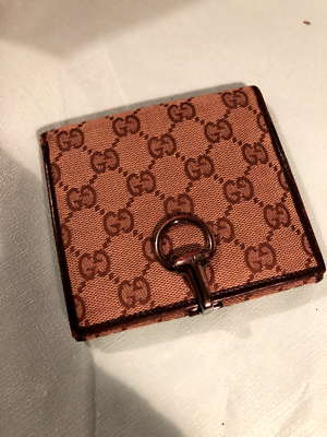 Preowned Authentic Gucci Fold Wallet Gg Canvas Canvas leather
