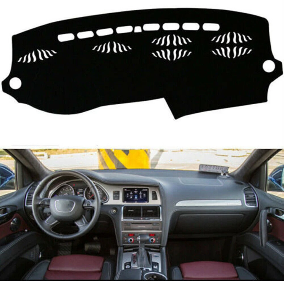For Audi Q7 2006-14 black Non-slip Dash Board Cover Mat Dashboard Carpet Pad 2P Foto 2 de 4