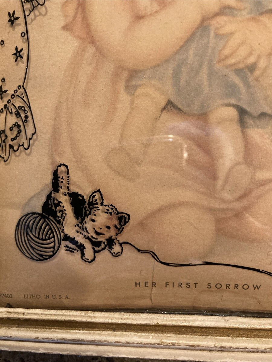 Morris & Bendien “Her First Sorrow” Wood Frame Convex Glass