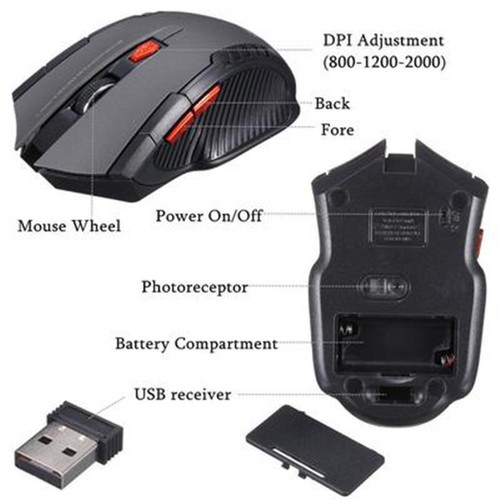 1x Wireless Mouse Mice Optical Scroll For PC Laptop Mouse Computer Gaming G7X54 - Picture 10 of 15
