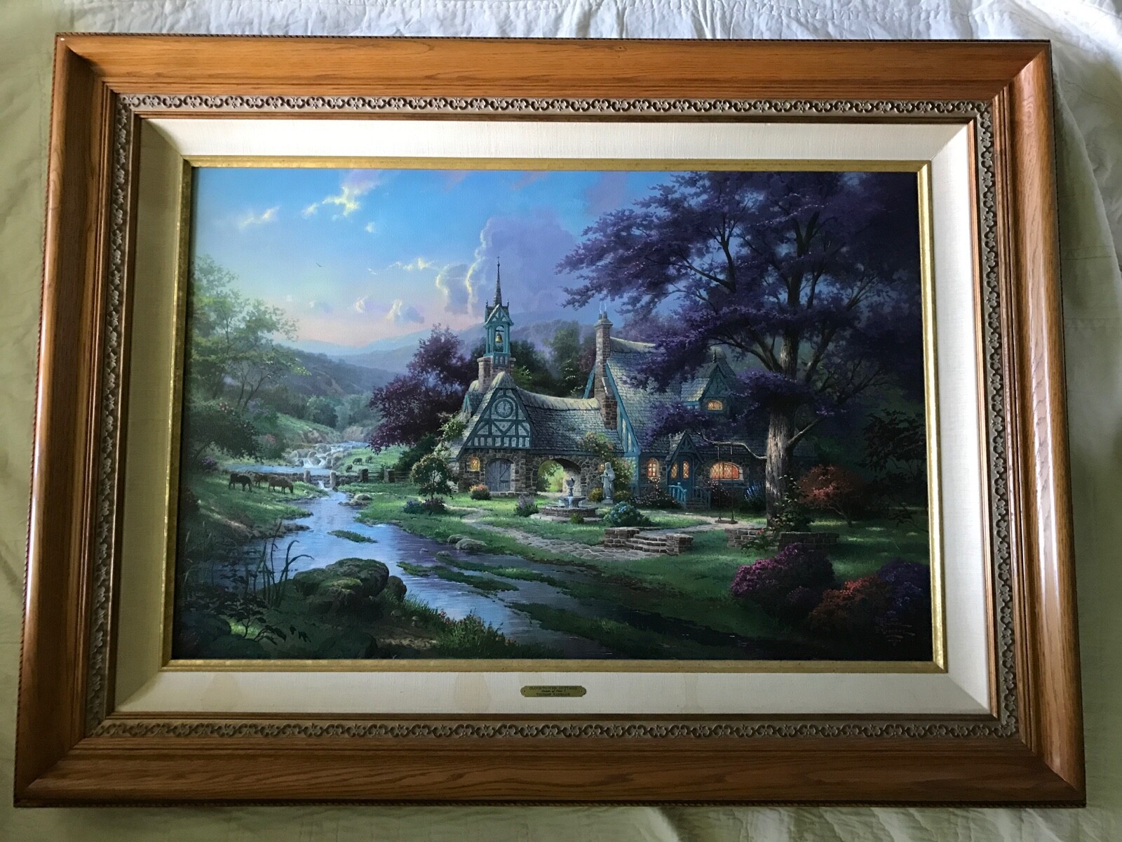 Thomas Kinkade "Clocktower Cottage" Canvas 24"x36" 262/710 P/P Hand