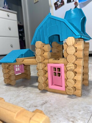 The Original Lincoln Real Wood Logs Buckaroo Barn Building Set 100Pcs ...