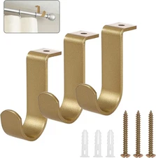 Sumnacon 3 Pcs Ceiling Mount Curtain Rod 3.94 x 1.57 x Inch, Gold 
