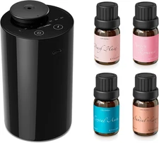Waterless Essential Oil Diffuser Starter Kit 4x10ml Fragrance Battery Operated