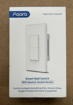 AQARA Smart Home Wall Switch With Neutral, Double Rocker - White NEW