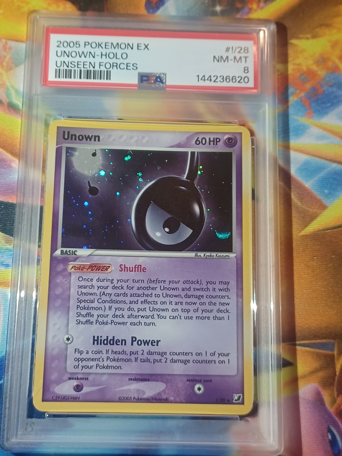 Pokemon Unown !/28 Holo Rare EX Unseen Forces Card