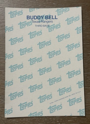 Buddy Bell 1981 Topps National 5x7 Photo Card - Jumbo Baseball Cards - Picture 4 of 7