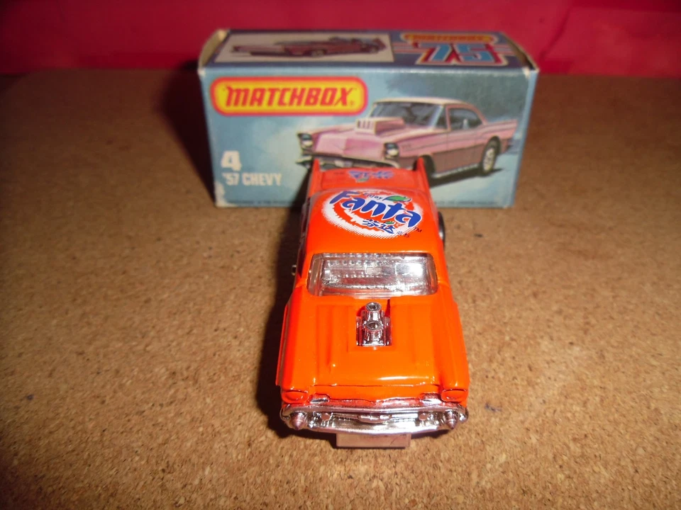 VHTF Matchbox 75 #4-'57 Chevy In Rare Orange With Fanta Tampo,MINMB,NOS,1980's. - Image 3 of 4