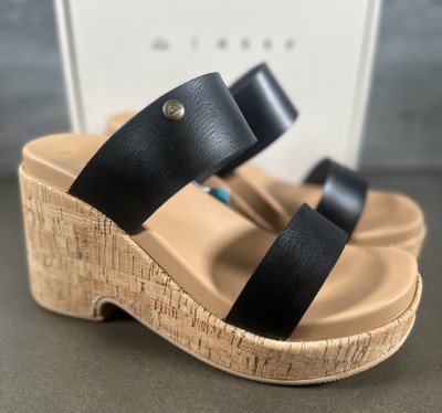 Reef Women's Sunset Ibiza Wedge Sandals Black #CJ6831