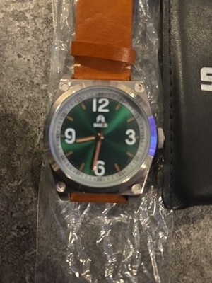 Shield 40mm Cavern Watch Black/Orange Dial, Tan Leather Strap SLDSH110-3