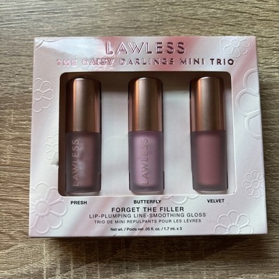 LAWLESS ''THE DAISY DARLINGS MINI TRIO'' FORGET THE FILLER LIP PLUMPING GLOSS NIB!