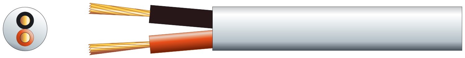 Mercury Hi Flex Double Insulated Speaker Cable PVC White - 100m Reel - Flexiable