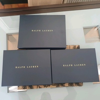 3er Set leere Luxusdosen Ralph Lauren, mit Souepapier, steckbar 