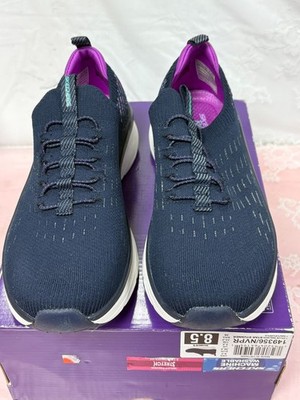 $95-NEW-Skechers=Women,s-D,Lux Walker-Navy/Purple color Sneakers.Sz-8.5.Vietnam.