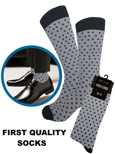 1-3-6-12 Pk Cotton Dress Socks First Quality 10-13 Multicolor Polka Dot SET #5 - Picture 16 of 27