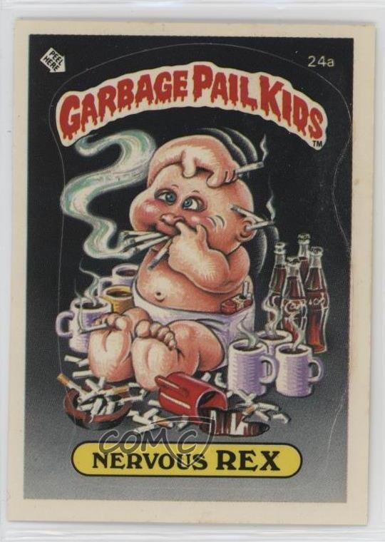 1985 Topps Garbage Pail Kids Series 1 Matte Nervous Rex (One Star Back) 11n6