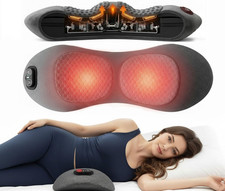 3 in 1 Back Massager for Spine and Lower Back, Electric Lumbar Massager with Hea