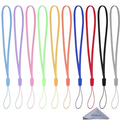 Wisdompro 10 Pack Hand Wrist Strap Lanyard, 7 Inch Short 7 inch, Multicolor 