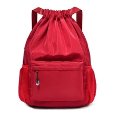 Red Drawstring Backpack for Women, Waterproof Drawstring Gym Bag for Men, Sma...