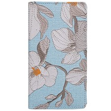 Checkbook Cover for Duplicate Checks for Women, RFID Blocking PU Flower Blue