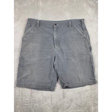 Carhartt Carpenter Shorts Men 40 Fit 39 Gray B147 Original Fit Workwear Stained