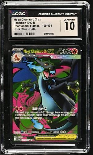 MEGA CHARIZARD X EX Phantasmal Flames Holo #109 CGC 10 Pokemon [Nostalgium]
