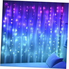 Curtain Lights Pink Blue Purple Fairy Lights for Bedroom Wall Hanging for Teen