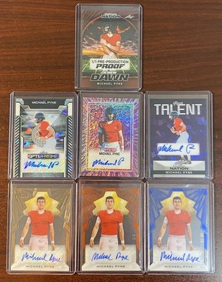 Michael Pyne Lot (9) 2025 Leaf Auto Red #/5 & Blue #/35 & Gold /50 #1/1 & More!!