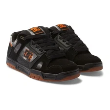 DC Shoes Men's Stag Black/Orange Low Top Sneaker Shoes (BLO)