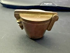 Vintage Antique Brass Apothecary Nesting Weights Set 6 Hinged Lid  Marked  R 16