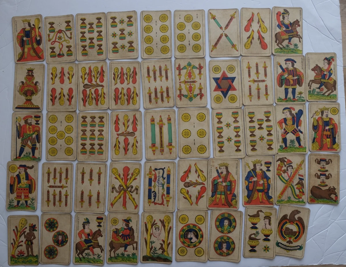 Jeu De Tarot Allemand Ancien – ASS, Années 1920, Cartes Complètes, Bon état