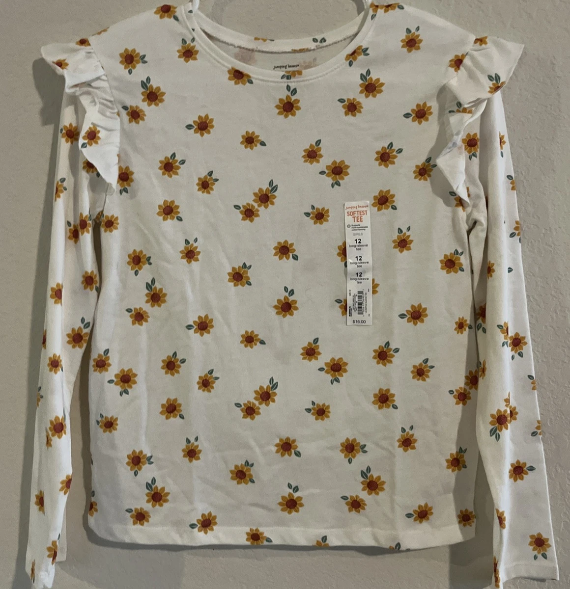 Tunic Blanche Fille Jumping Beans Taille 5 - Motif étoiles - Manches 3/4 - 100% Coton
