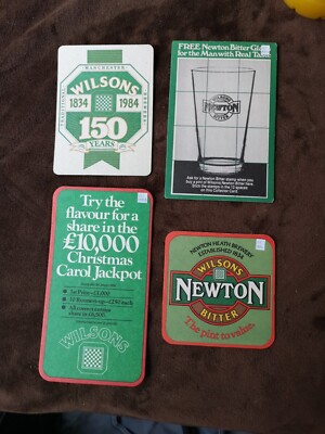 4 alte Bierdeckel 