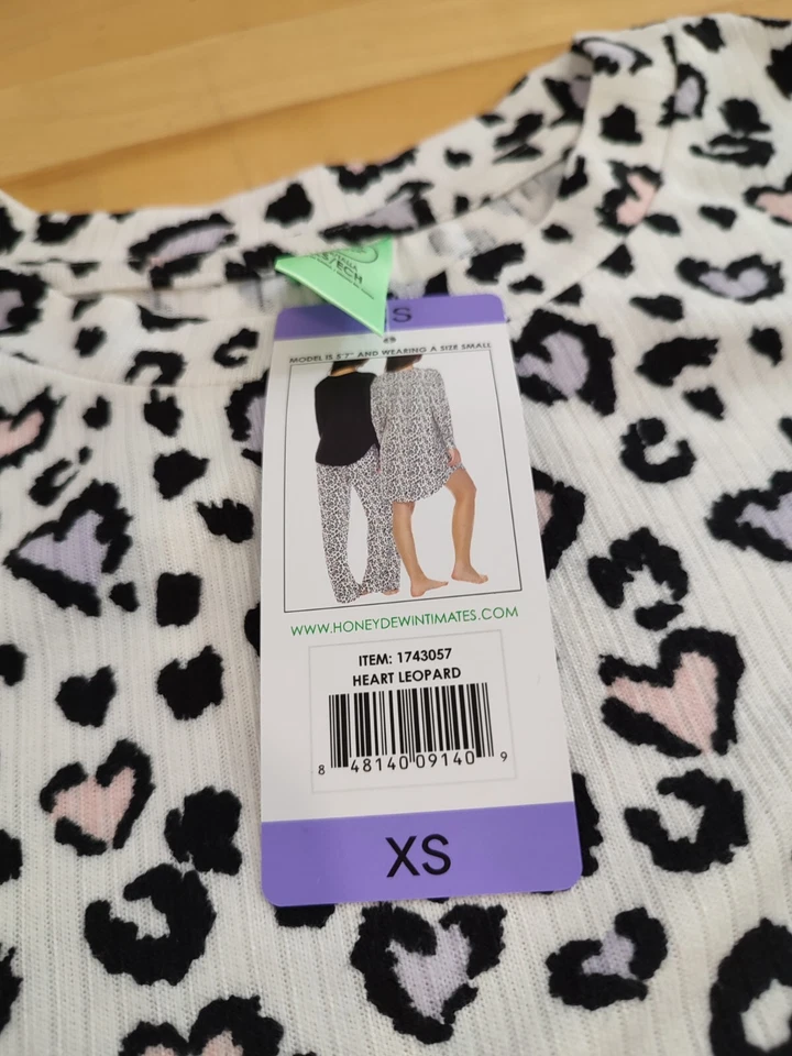 Conjunto de pijama de 3 piezas para mujer Honeydew pantalones, camisa, camisa para dormir talla XS Foto 4 de 4