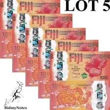 Fiji 100 Cent 2023 P 124 Polymer UNC COMM. Year of Dragon S/N 88888XXX LOT 5 pcs