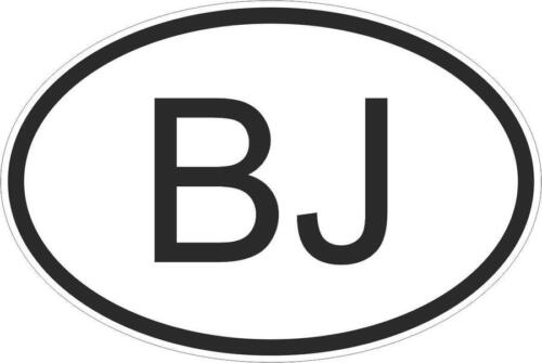 Autocollant sticker drapeau oval code pays voiture moto benin beninois bj - Bild 1 von 1